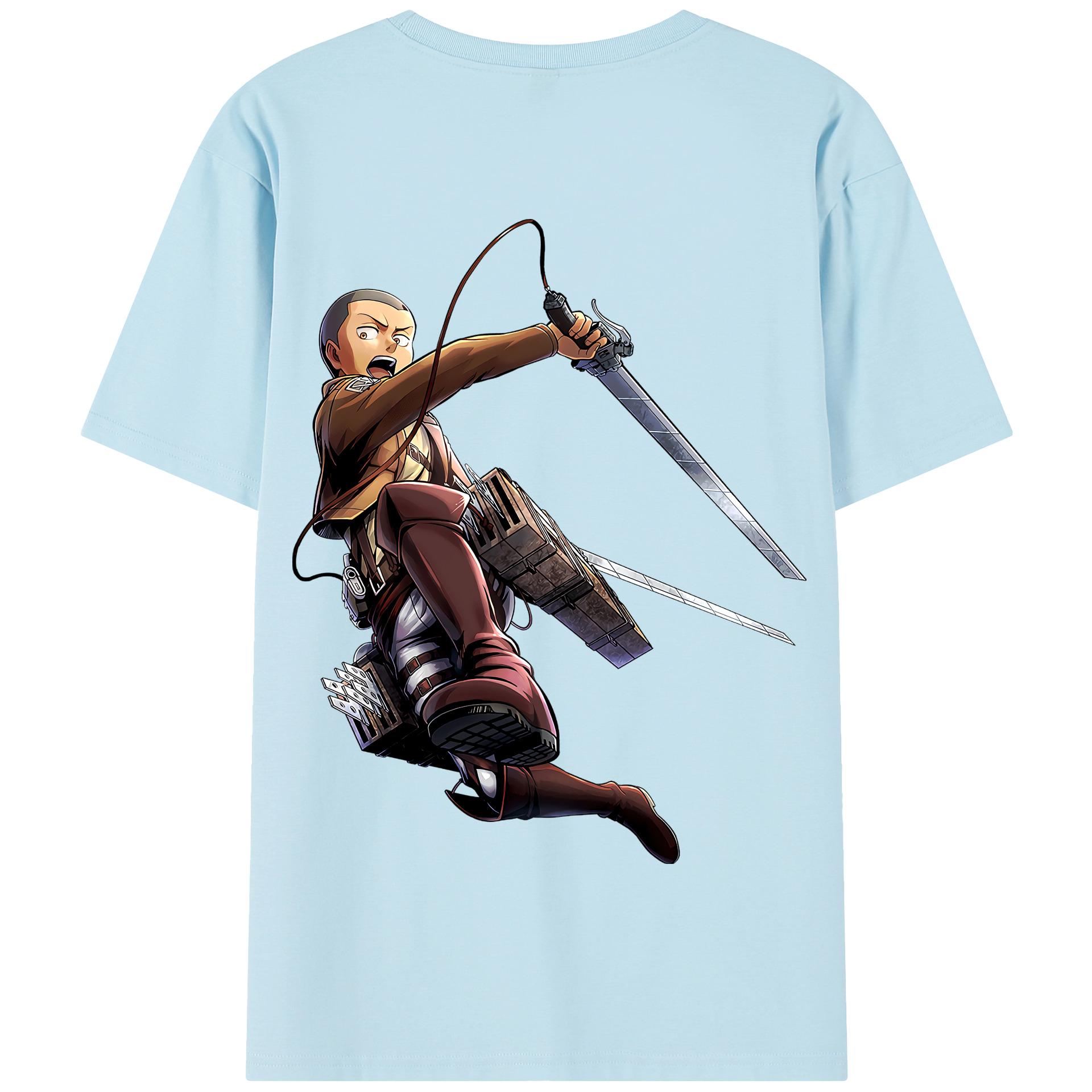 （画像用） 進撃の巨人 コニー·スプリンガー Attack on Titan Connie Springer 綿100％半袖Tシャツ（背面プリント）
